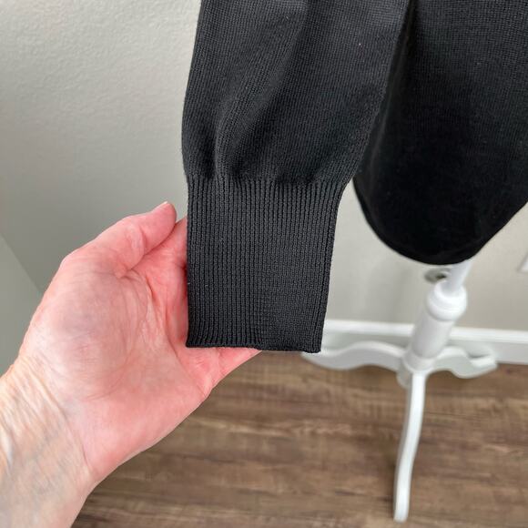 Ella Moss Karla Open Front Cozy Black Long Knit Cardigan Sweater Oversized Small - Picture 8 of 14